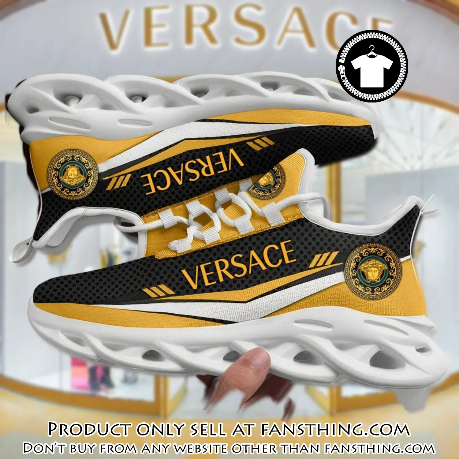Versace medusa yellow max soul shoes luxury brand gifts for men women fst5552324